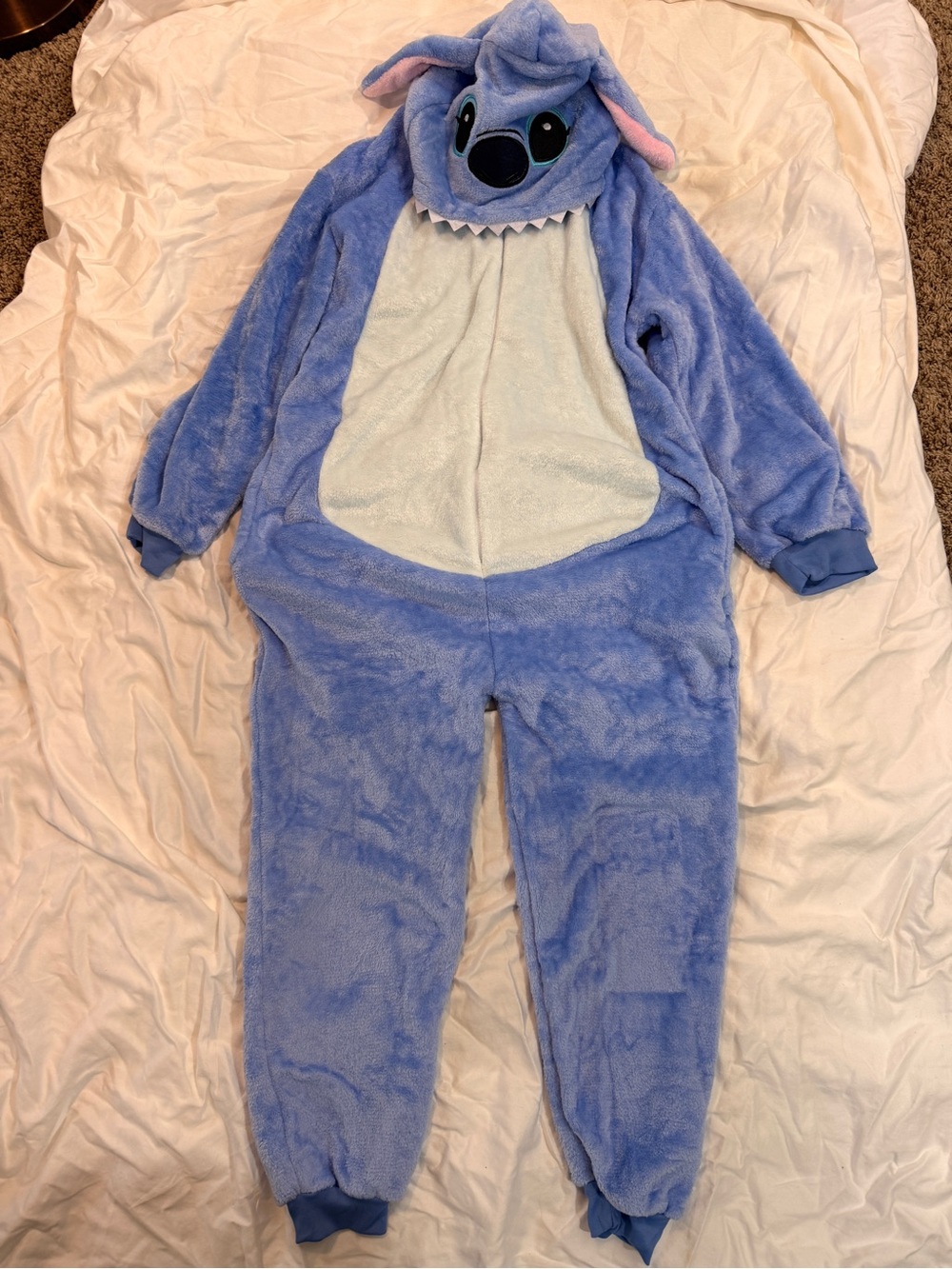 Kids Blue “Stitch” One-Piece Hooded Pajama Costume